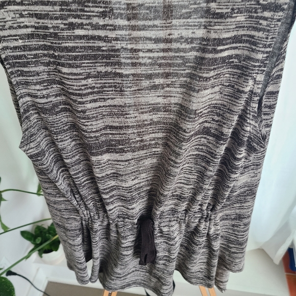 Heather brown grey light vest open cardigan - Picture 4 of 5